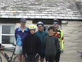 The group outside Tintagel youth hostel on the last morning of the tour.  Jered went home yesterday